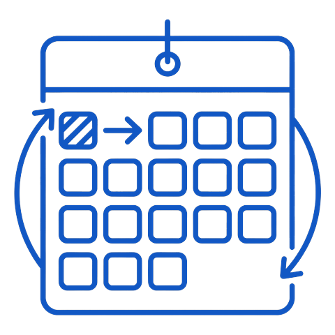 A wall calendar marking a requirement change