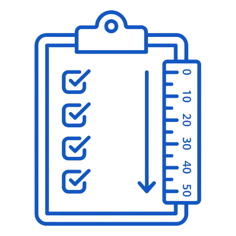 Clipboard checklist with an hours ruler